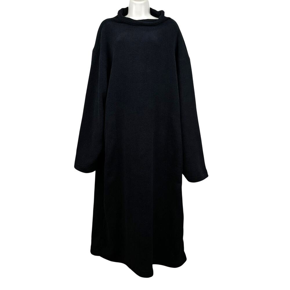 Free People Beach Blanca Maxi Dress Oversized Slouchy Black Large Coastal Preppy